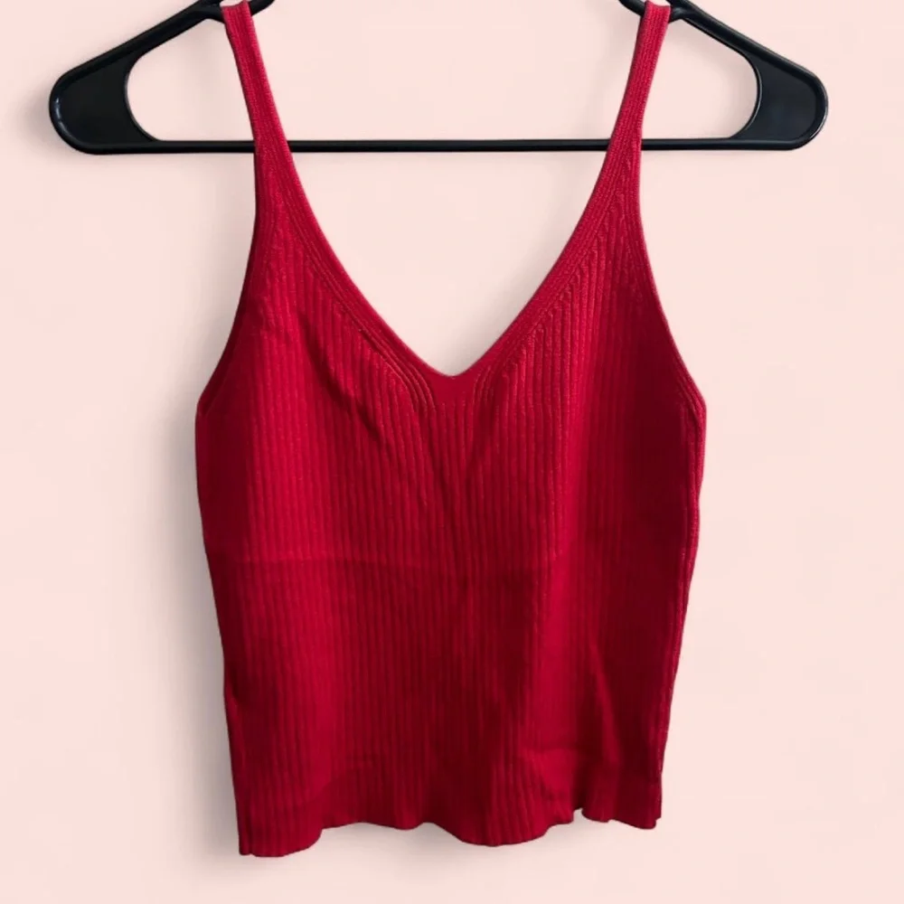 H&M Red Ribbed Soft Tank - Picture 3 of 4